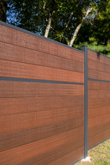 Modern Composite Horizontal Privacy Fence with Aluminum Posts and Rails