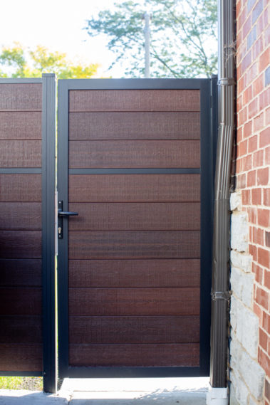 Modern Composite Horizontal Privacy Fence and Gate with Aluminum Posts and Rails