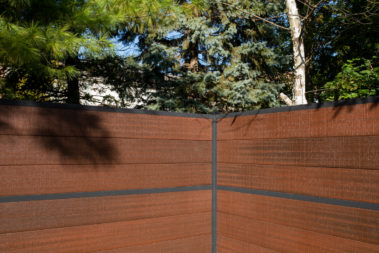 Modern Composite Horizontal Privacy Fence with Aluminum Posts and Rails