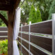 Modern Composite Horizontal Semi Privacy Fence with Aluminum Posts and Rails