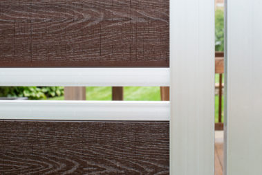 Modern Composite Horizontal Semi Privacy Fence with Aluminum Posts and Rails