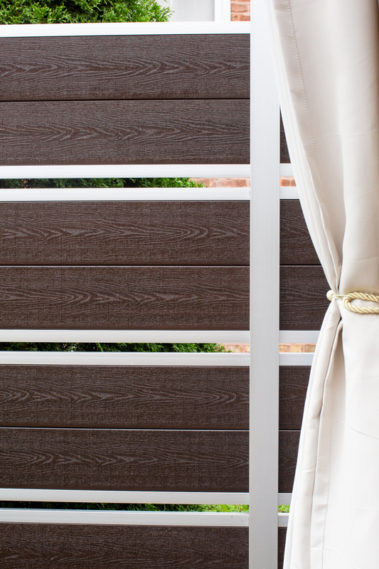 Modern Composite Horizontal Semi Privacy Fence with Aluminum Posts and Rails