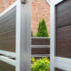 Modern Composite Horizontal Semi Privacy Fence with Aluminum Posts and Rails