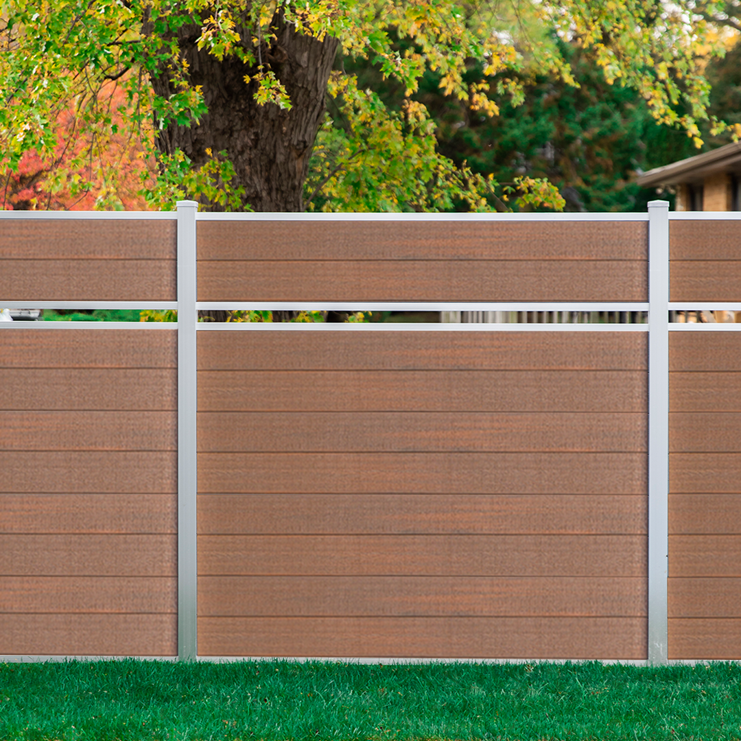 6′ H x 6′ W Semi Privacy (Single Opening) – Cedar & Natural Aluminum