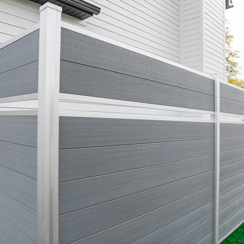 Modern Composite Horizontal Fence Panels With Aluminum Posts & Rails