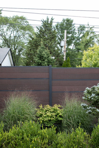 Modern Composite Horizontal Privacy Fence with Aluminum Posts and Rails