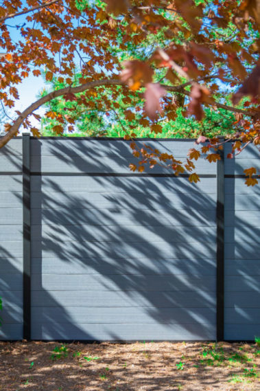 Modern Composite Horizontal Privacy Fence with Aluminum Posts and Rails