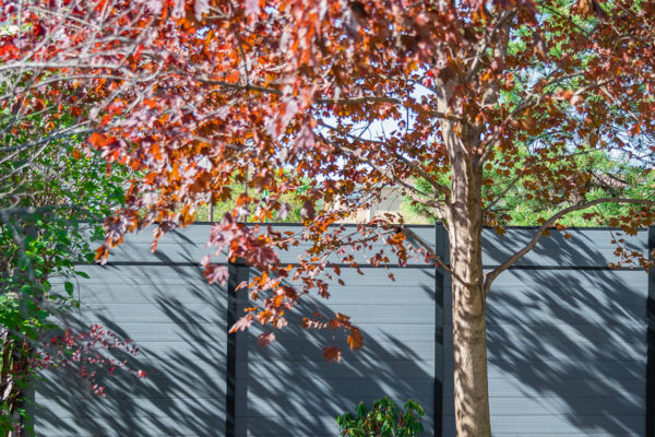 Modern Composite Horizontal Privacy Fence and Gate with Aluminum Posts and Rails