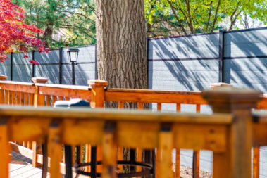 Modern Composite Horizontal Privacy Fence with Aluminum Posts and Rails