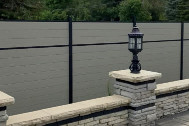Modern Composite Horizontal Privacy Fence and Gate with Aluminum Posts and Rails